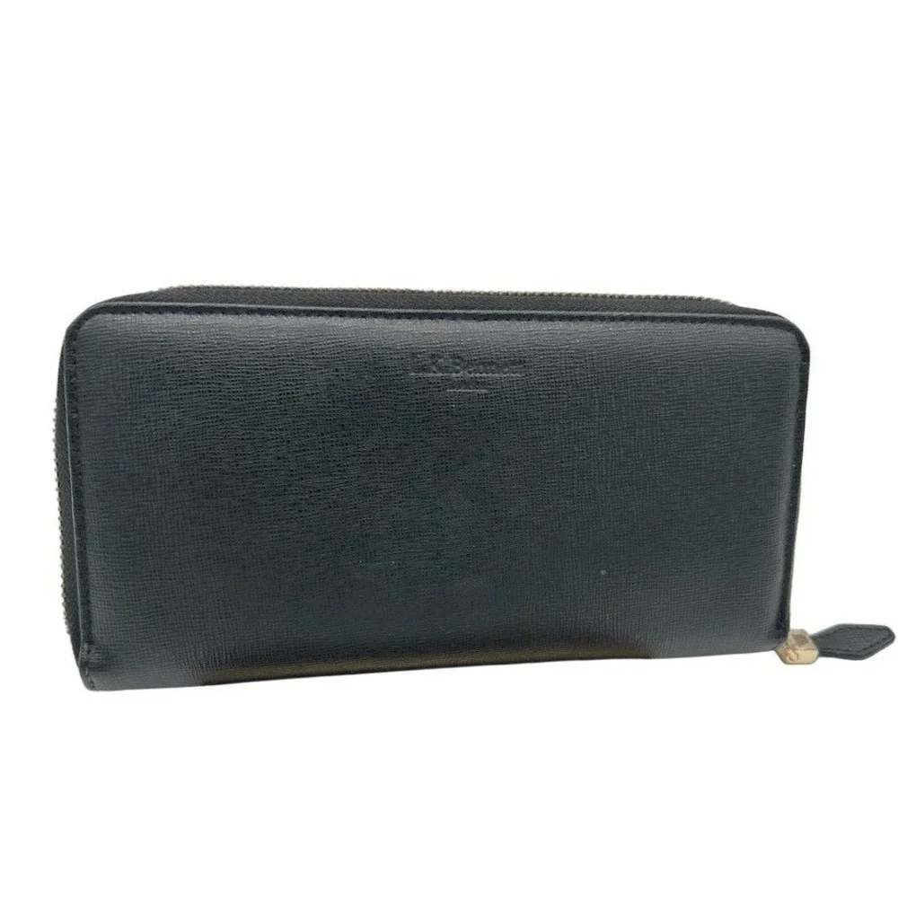 L.K. Bennett Zip Around Wallet Women's One Size Black Saffiano Studded